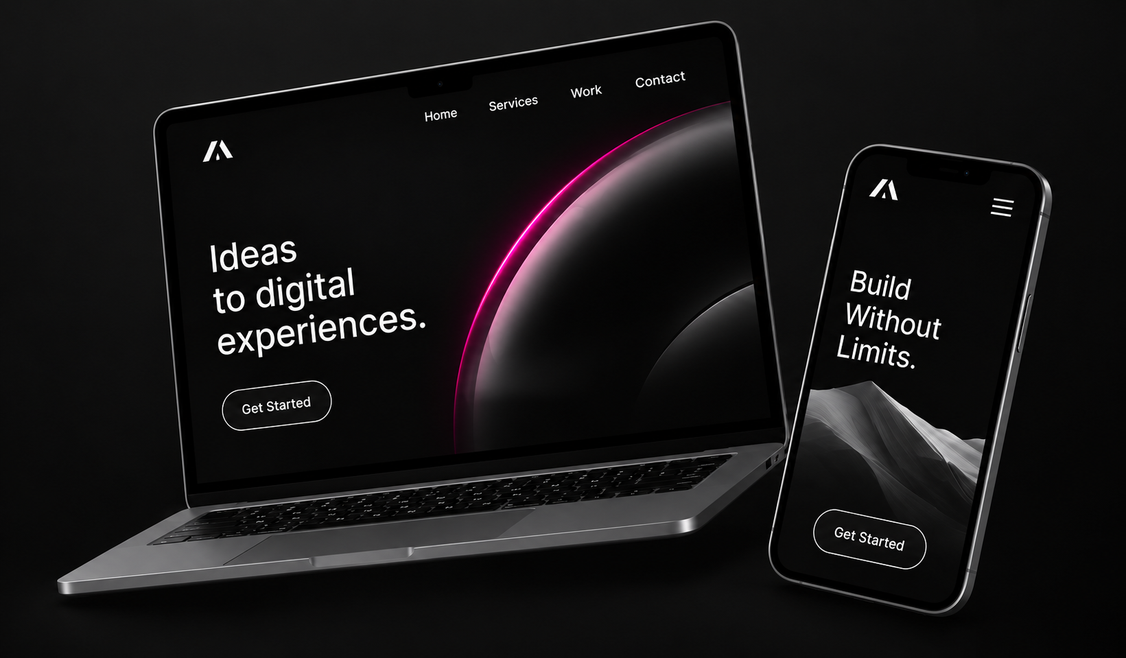 Website displayed on a laptop and mobile phone